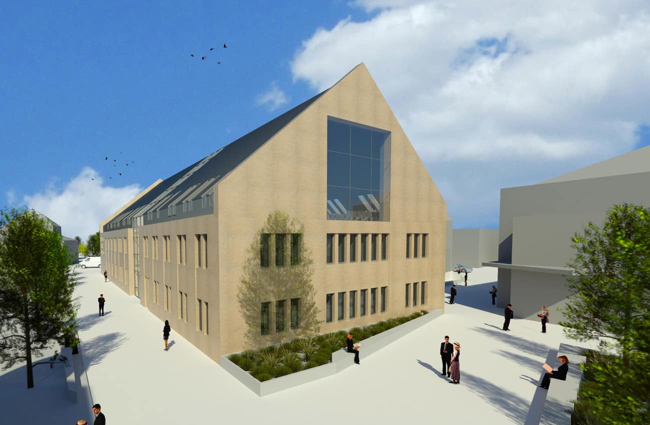 Außenansicht 3D-Darstellung Rathaus